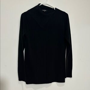 George Black Asymmetrical Neck Sweater